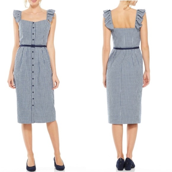 Gal Meets Glam Dresses & Skirts - Gal Meets Glam Blue Gingham Carly Dress Size 10